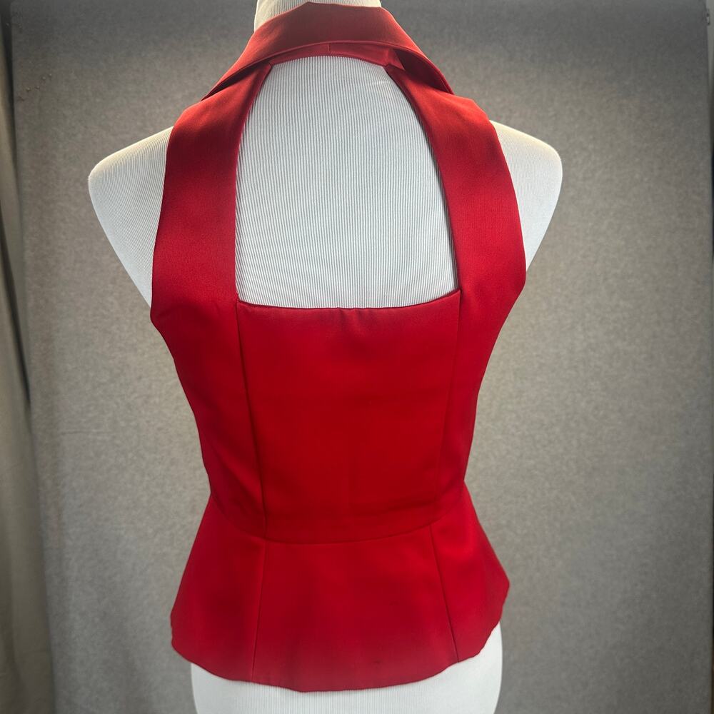 Lois Snyder Dani Max Vest Top Womens Size 6P Red Double Breasted Polyester - Picture 3 of 11